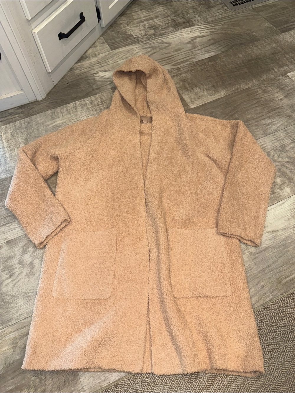 Barefoot Dreams Hooded Teddy Coat in Camel Tan
